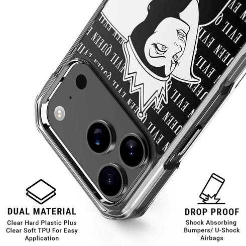 Disney Villains Evil Queen Black and White iPhone 18 Pro Clear Case