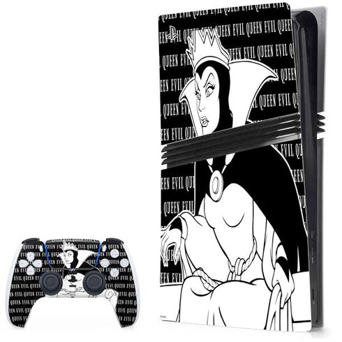 Disney Villains Evil Queen Black and White PS5 Pro Bundle Skin