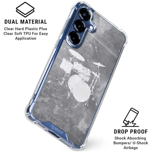 Faded Drumset Galaxy S25 Plus Clear Case