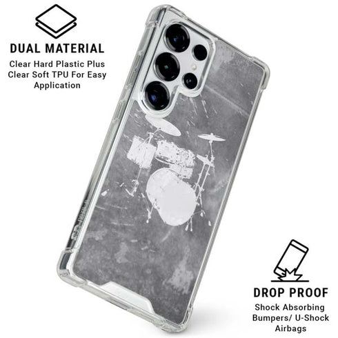 Faded Drumset Galaxy S25 Ultra Clear Case