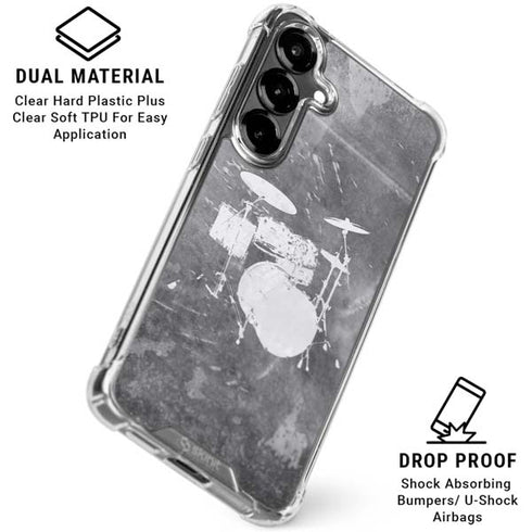 Faded Drumset Galaxy S26 Clear Case
