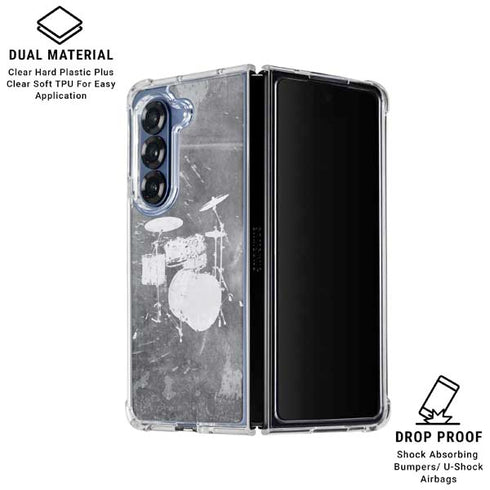 Faded Drumset Galaxy Z Fold6 Clear Case