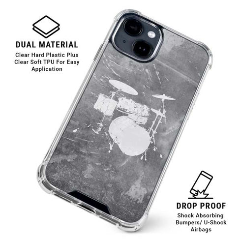 Faded Drumset iPhone 15 Clear Case