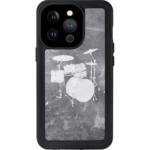 Faded Drumset iPhone 15 Pro Waterproof Case