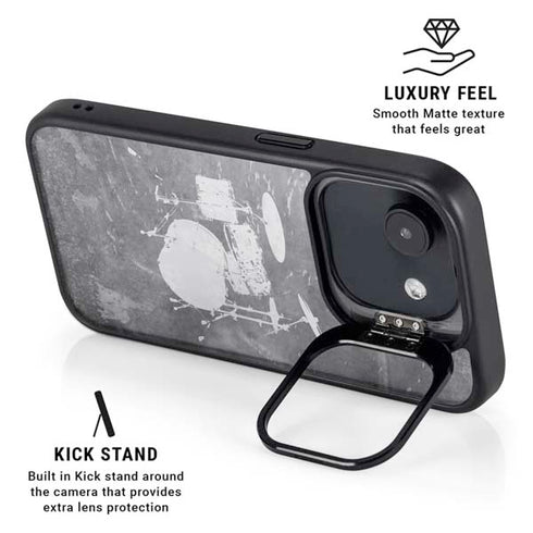 Faded Drumset iPhone 16e Kickstand Case
