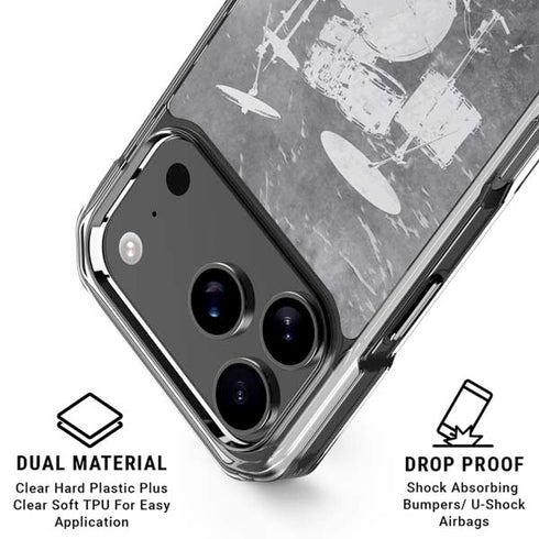 Faded Drumset iPhone 18 Pro Clear Case