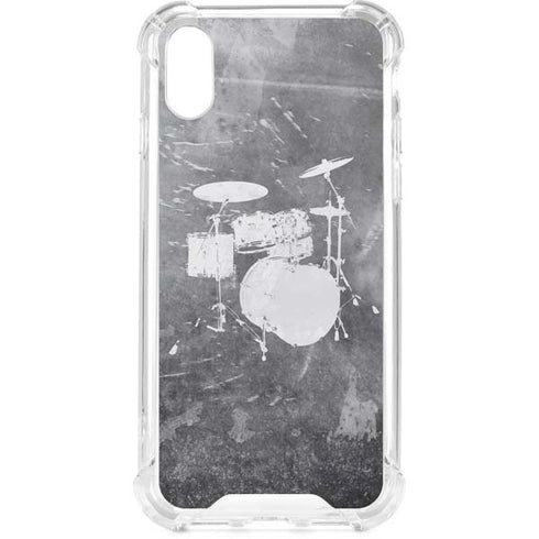 Faded Drumset iPhone XS Clear Case