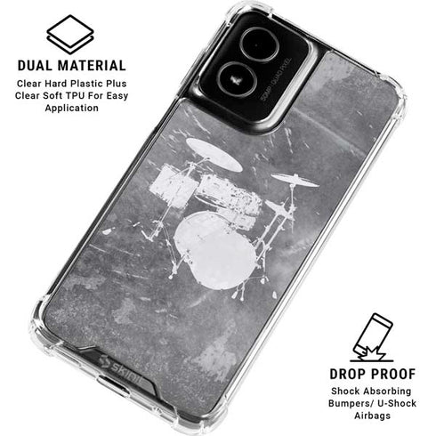Faded Drumset Moto G Power 5G (2024) Clear Case