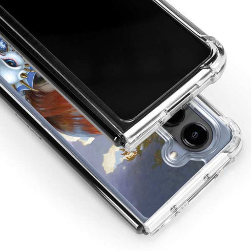 Fairy and Dragons with White and Blue Porcelain Wings by Jasmine Becket-Griffith Galaxy Z Fold5 5G Clear Case