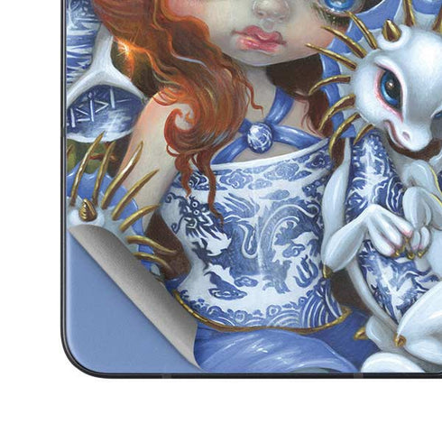 Fairy and Dragons with White and Blue Porcelain Wings by Jasmine Becket-Griffith Galaxy Z Fold5 5G Skin