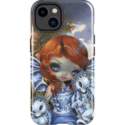 Fairy and Dragons with White and Blue Porcelain Wings by Jasmine Becket-Griffith iPhone 15 Impact Case