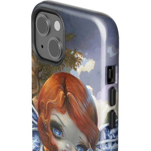 Fairy and Dragons with White and Blue Porcelain Wings by Jasmine Becket-Griffith iPhone 15 Impact Case