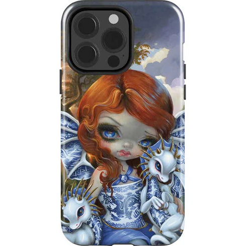 Fairy and Dragons with White and Blue Porcelain Wings by Jasmine Becket-Griffith iPhone 15 Pro Impact Case