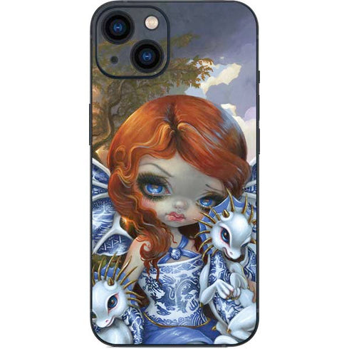 Fairy and Dragons with White and Blue Porcelain Wings by Jasmine Becket-Griffith iPhone 15 Skin