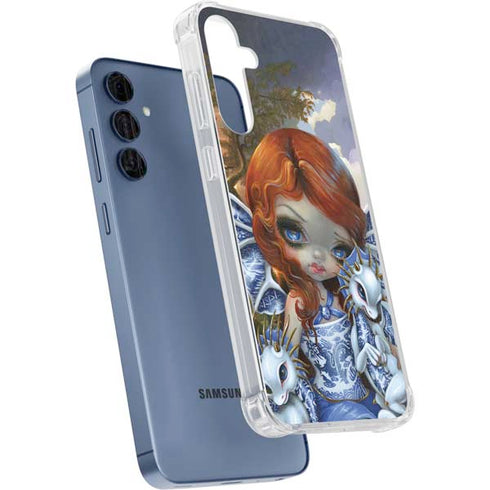 Fairy and Dragons with White and Blue Porcelain Wings by Jasmine Becket-Griffith Galaxy A55 5G Clear Case