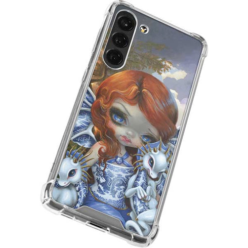 Fairy and Dragons with White and Blue Porcelain Wings by Jasmine Becket-Griffith Galaxy S24 FE Clear Case