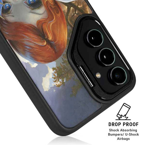 Fairy and Dragons with White and Blue Porcelain Wings by Jasmine Becket-Griffith Galaxy S24 FE Kickstand Case