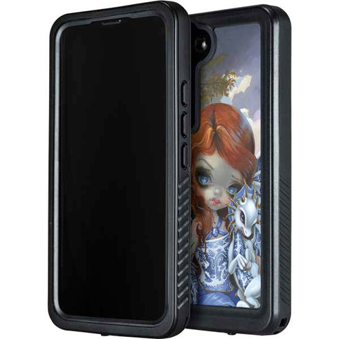 Fairy and Dragons with White and Blue Porcelain Wings by Jasmine Becket-Griffith Galaxy S24 Plus Waterproof Case