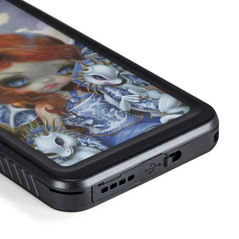 Fairy and Dragons with White and Blue Porcelain Wings by Jasmine Becket-Griffith Galaxy S24 Plus Waterproof Case