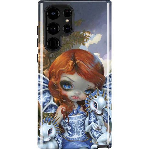 Fairy and Dragons with White and Blue Porcelain Wings by Jasmine Becket-Griffith Galaxy S25 Ultra Impact Case