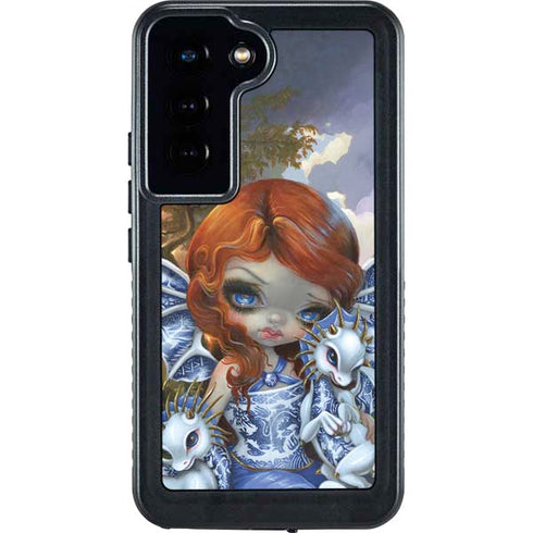 Fairy and Dragons with White and Blue Porcelain Wings by Jasmine Becket-Griffith Galaxy S24 Waterproof Case