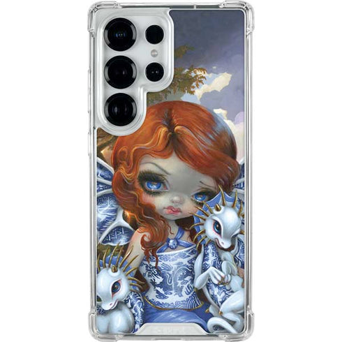 Fairy and Dragons with White and Blue Porcelain Wings by Jasmine Becket-Griffith Galaxy S25 Ultra Clear Case