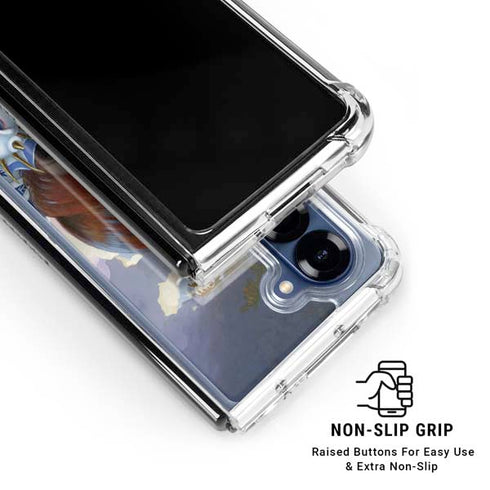 Fairy and Dragons with White and Blue Porcelain Wings by Jasmine Becket-Griffith Galaxy Z Fold6 Clear Case