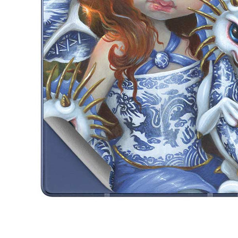 Fairy and Dragons with White and Blue Porcelain Wings by Jasmine Becket-Griffith Galaxy Z Fold6 Skin