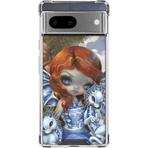 Fairy and Dragons with White and Blue Porcelain Wings by Jasmine Becket-Griffith Pixel Cases