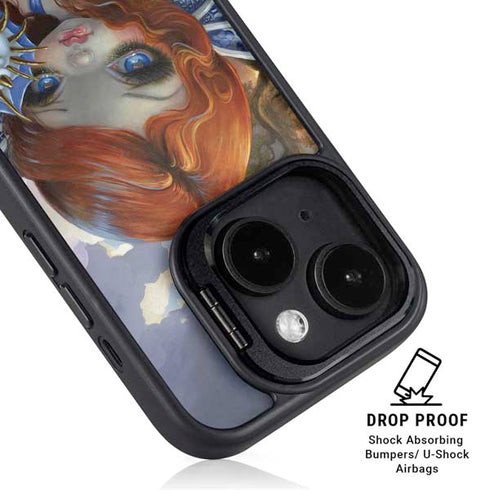 Fairy and Dragons with White and Blue Porcelain Wings by Jasmine Becket-Griffith iPhone 15 Plus Kickstand Case