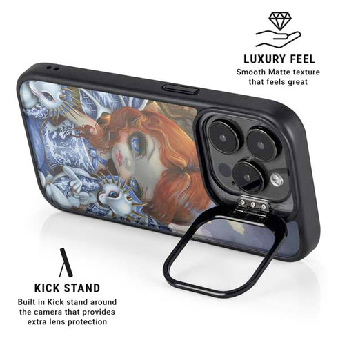 Fairy and Dragons with White and Blue Porcelain Wings by Jasmine Becket-Griffith iPhone 15 Pro Max Kickstand Case