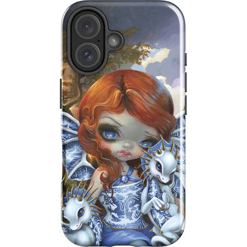 Fairy and Dragons with White and Blue Porcelain Wings by Jasmine Becket-Griffith iPhone 16 Impact Case