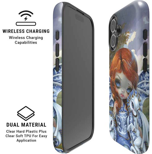 Fairy and Dragons with White and Blue Porcelain Wings by Jasmine Becket-Griffith iPhone 16 Magsafe Impact Case