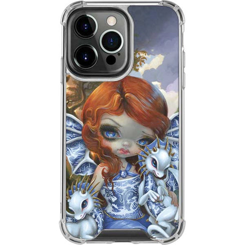 Fairy and Dragons with White and Blue Porcelain Wings by Jasmine Becket-Griffith iPhone 16 Pro Max Clear Case