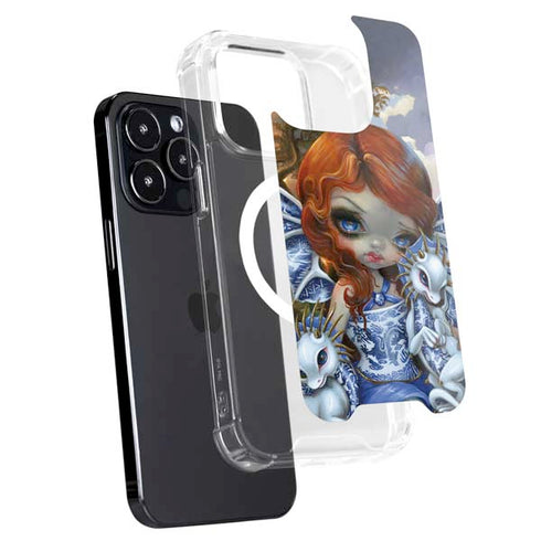 Fairy and Dragons with White and Blue Porcelain Wings by Jasmine Becket-Griffith iPhone 16 Pro Max MagSafe Case