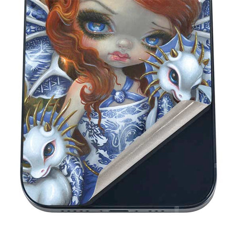 Fairy and Dragons with White and Blue Porcelain Wings by Jasmine Becket-Griffith iPhone 16 Skin