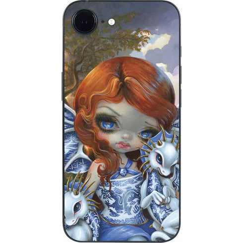 Fairy and Dragons with White and Blue Porcelain Wings by Jasmine Becket-Griffith iPhone 16e Skin