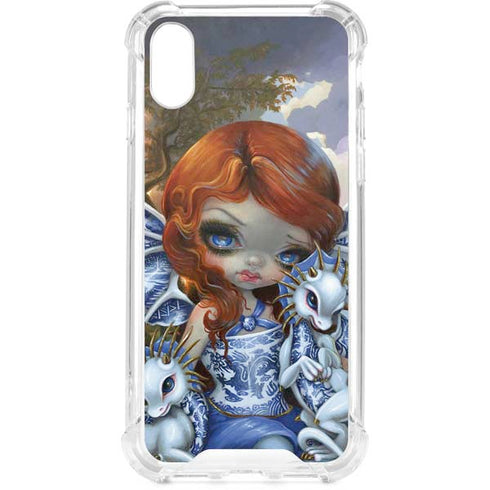 Fairy and Dragons with White and Blue Porcelain Wings by Jasmine Becket-Griffith iPhone XS Clear Case