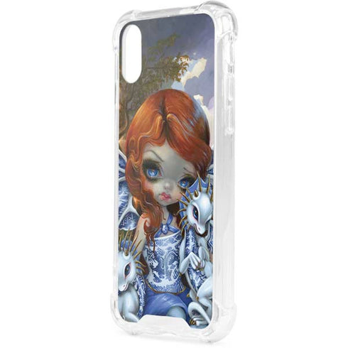 Fairy and Dragons with White and Blue Porcelain Wings by Jasmine Becket-Griffith iPhone XS Clear Case
