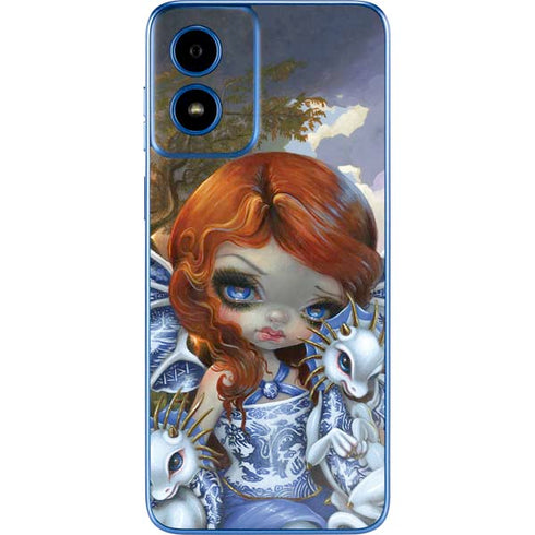 Fairy and Dragons with White and Blue Porcelain Wings by Jasmine Becket-Griffith Moto G Play 4G (2024) Skin