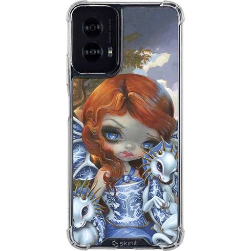Fairy and Dragons with White and Blue Porcelain Wings by Jasmine Becket-Griffith Moto G Power 5G (2024) Clear Case
