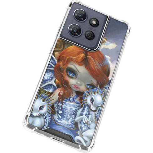 Fairy and Dragons with White and Blue Porcelain Wings by Jasmine Becket-Griffith Moto G Power 5G (2025) Clear Case