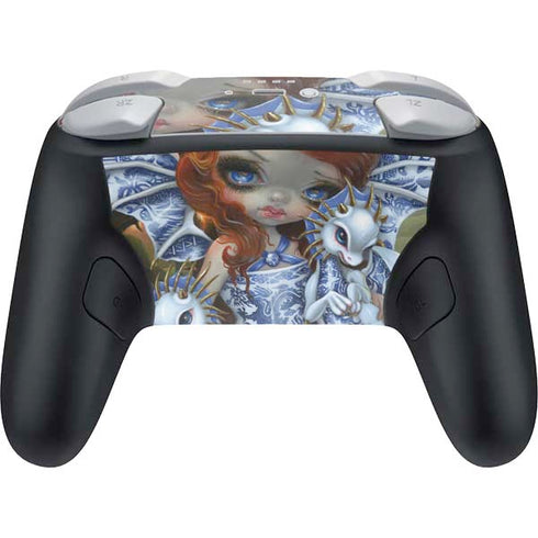 Fairy and Dragons with White and Blue Porcelain Wings by Jasmine Becket-Griffith Nintendo Switch 2 (2025) Pro Controller Skin