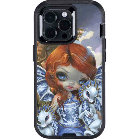 Fairy and Dragons with White and Blue Porcelain Wings by Jasmine Becket-Griffith Otterbox Defender iPhone Skin