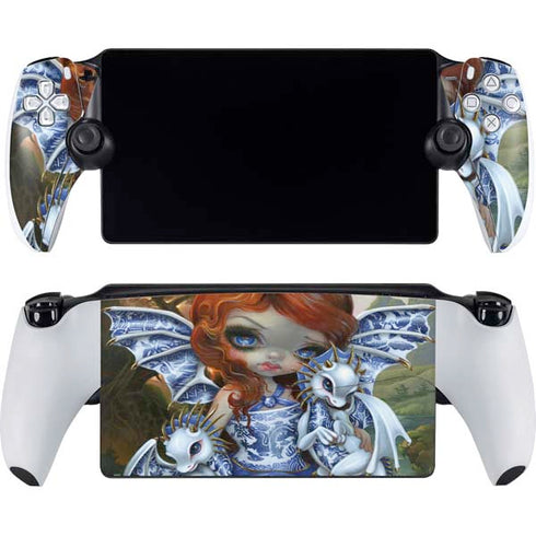 Fairy and Dragons with White and Blue Porcelain Wings by Jasmine Becket-Griffith PlayStation PS5 Skins