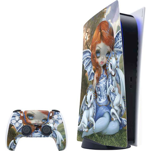 Fairy and Dragons with White and Blue Porcelain Wings by Jasmine Becket-Griffith PlayStation PS5 Skins