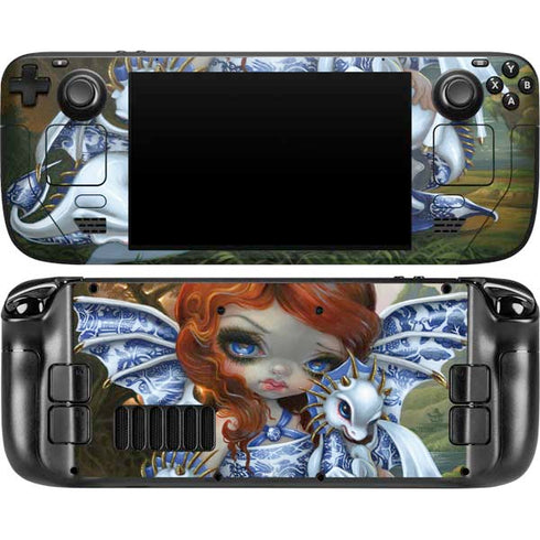 Fairy and Dragons with White and Blue Porcelain Wings by Jasmine Becket-Griffith Steam Deck Handheld Gaming Computer OLED Skin