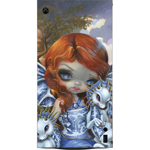 Fairy and Dragons with White and Blue Porcelain Wings by Jasmine Becket-Griffith XBox Series X Digital Edition Console Skin
