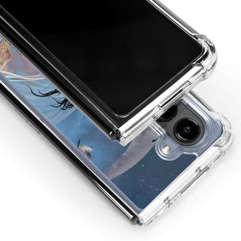 Fairy on Moon with Birds by Nene Thomas Galaxy Z Fold5 5G Clear Case