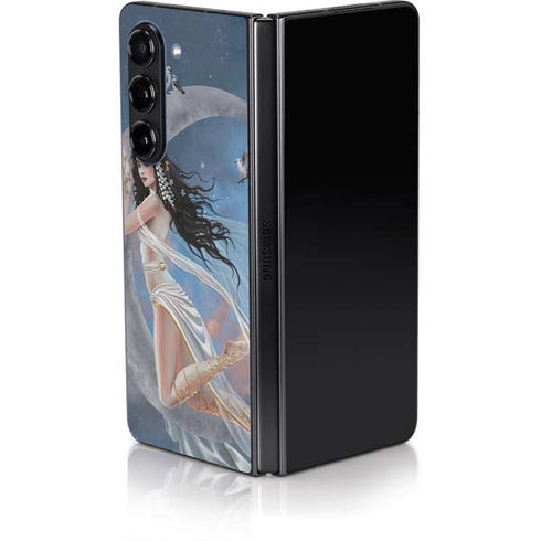Fairy on Moon with Birds by Nene Thomas Galaxy Z Fold5 5G Skin